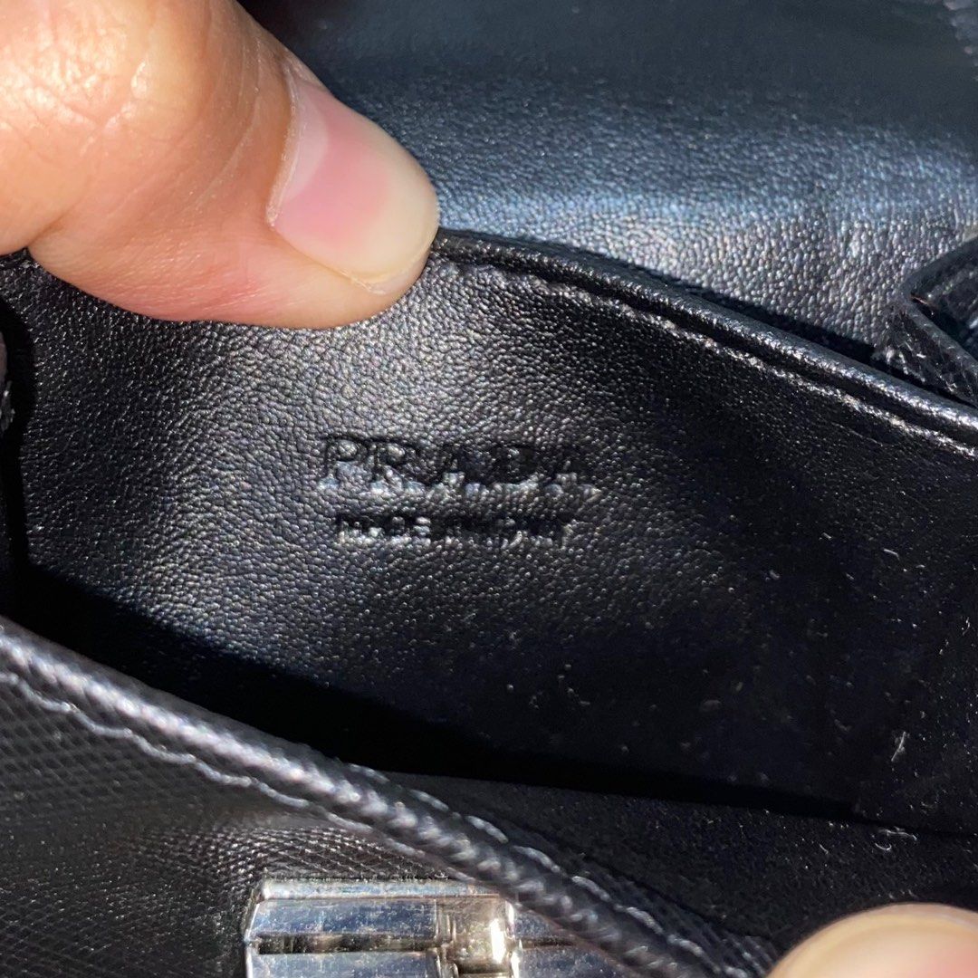 Prada Saffiano Lux Sound Crossbody Bag Black, Luxury, Bags & Wallets on