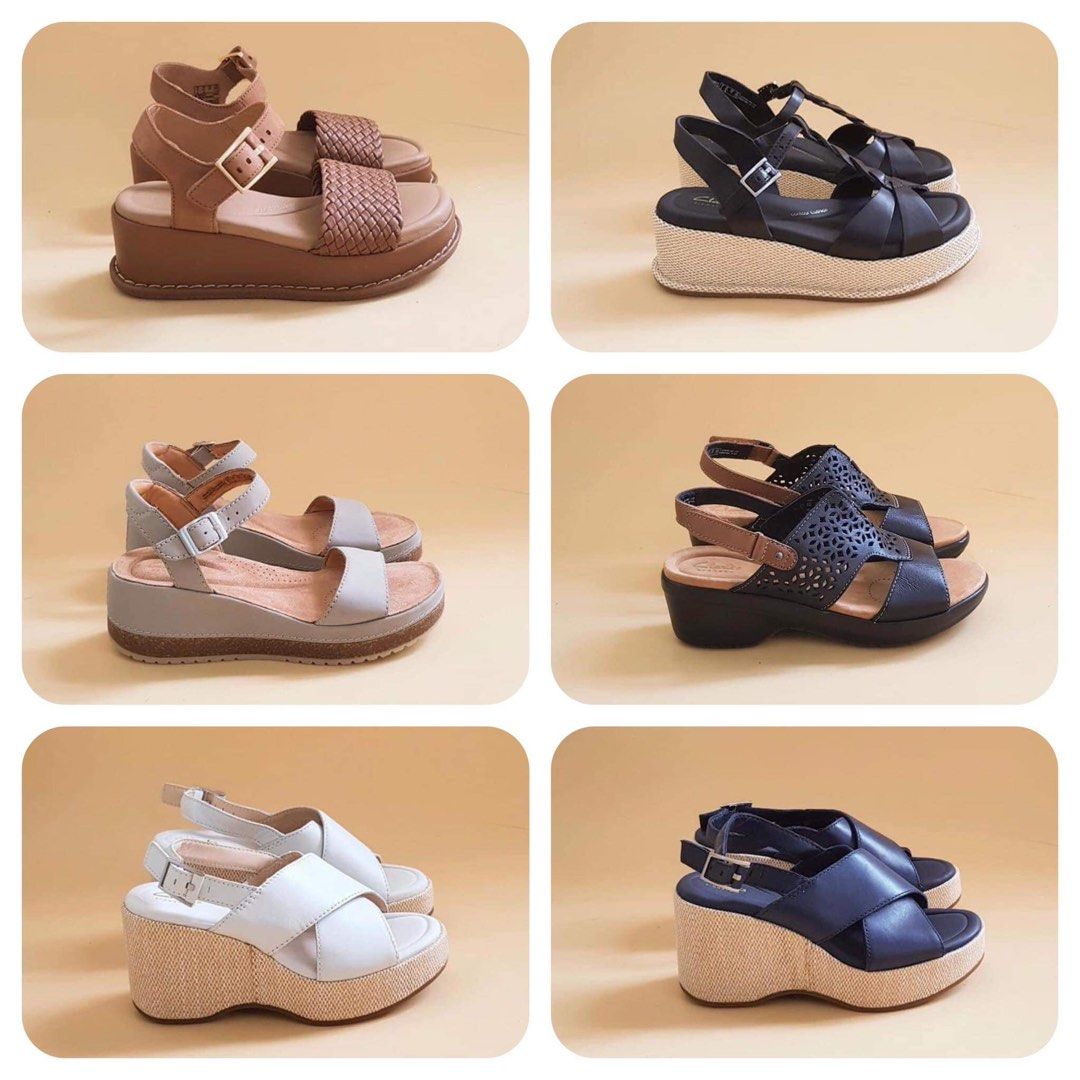 Clarks women's leather fashion sandals hotsell