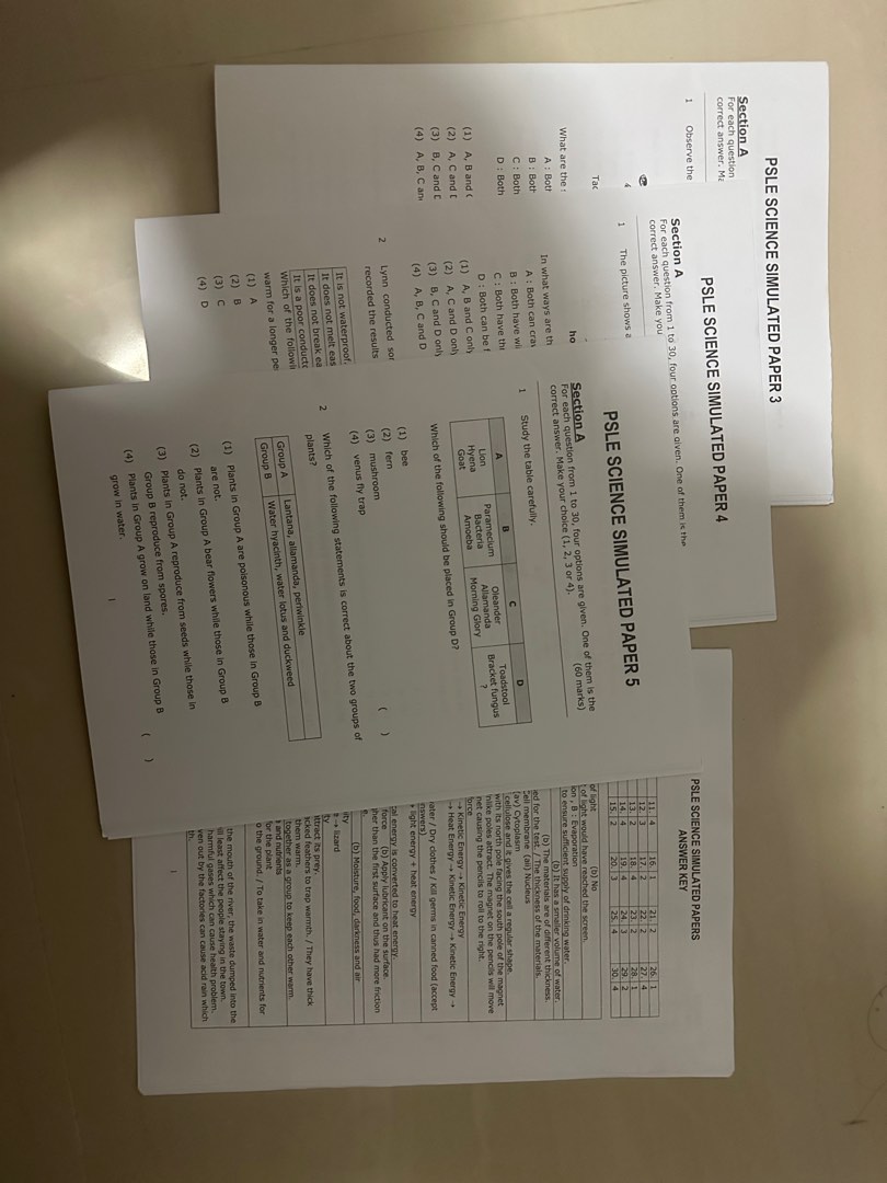PSLE Science mock papers, Hobbies & Toys, Books & Magazines, Assessment ...