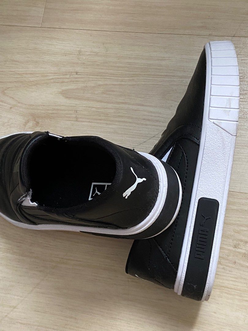 Puma Slip On Black Leather Sneakers Men s Fashion Footwear