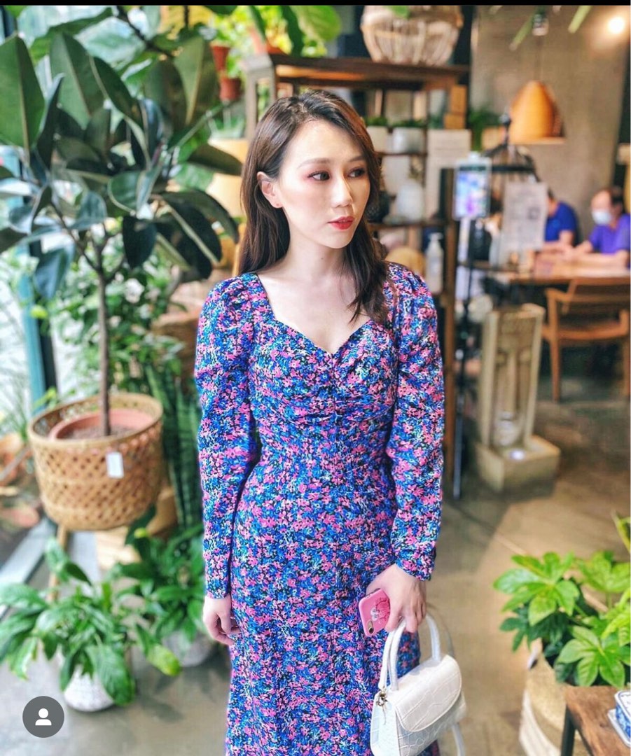 Purple floral dress, Women's Fashion, Dresses & Sets, Dresses on Carousell