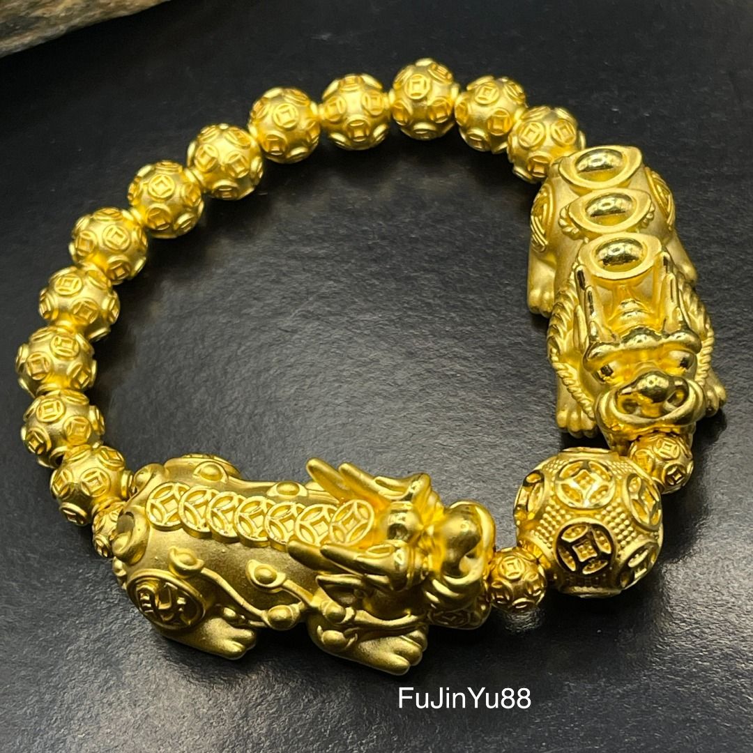 Real 24k Gold Bracelet Original 24k Gold Piyao, Women's Fashion