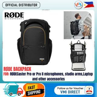 Rode Backpack Premium, Rugged and Ergonomic Adjustable Shoulder Straps Durable Water-Resistant Exterior Bag for RØDE Caster Pro II, microphones, Mounts, Cables Studio Arms and Other Accessories and 16 inches Laptop - VMI Direct
