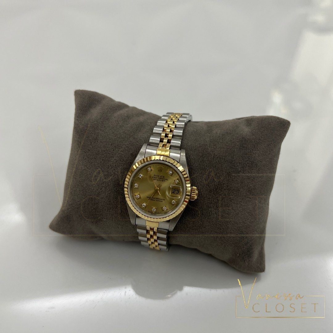 Rolex Ladies with Diamonds (w pouch only) (Category: Luxury Watches) located in Paranaque City. Submitted by Vanessacloset_VLuxe (Listing ID 1266951042, Image 1). Description: Great condition Watch with pouch only .