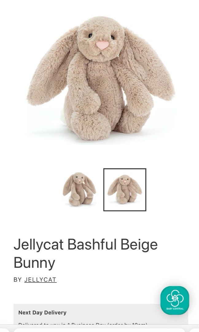bundle/family of 3 Jellycat: Bashful Beige small & mini bunny