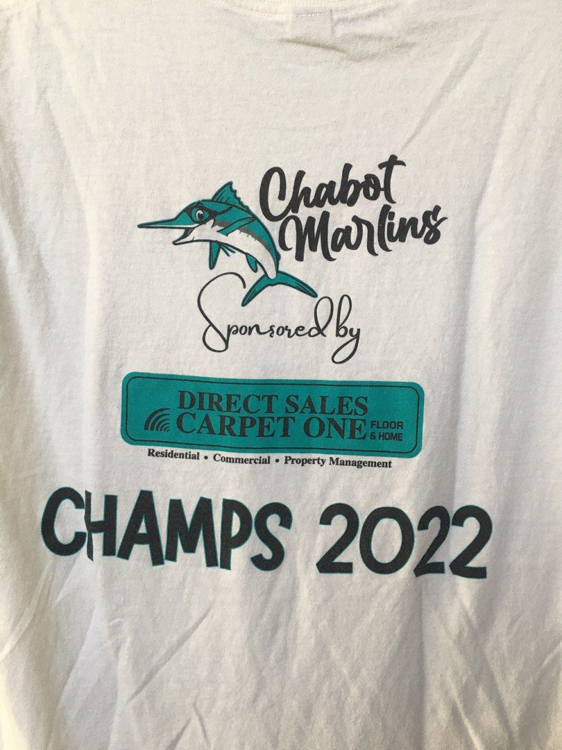 S - Chabot Marlins Swim Team Shirt (Category: Tshirts & Polo Shirts ) located in Cavite. Submitted by hellomiming (Listing ID 1267182121, Image 3). Description: Preloved - EUC-Like New - Boys/Men's Small - Chabot Marlins Swim Team Shirt ▪️Personal item of my pamangkin. Like new condition. T-shirt of his swim team he was in in the US. ▪️2pcs available. Both euc - like new condition. ▪️Size:S on tag. Measurements in photos. ▪️Gildan Heavy Cotton FA