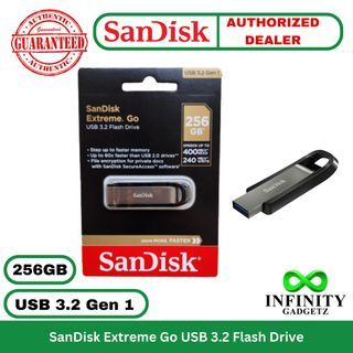SanDisk Extreme Go USB 3.2 256GB Flash Drive 400MB/s Read 240MB/s Write