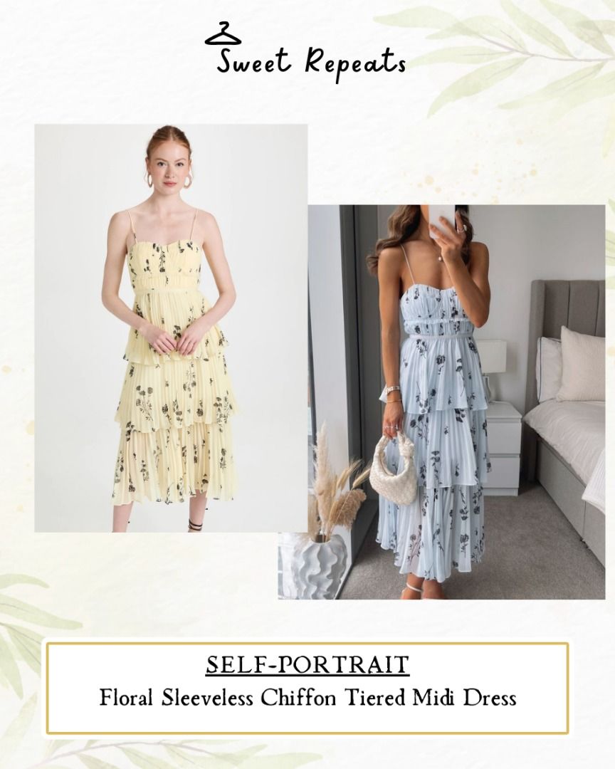 sachin and babi light blue dress Tiered Chiffon Midi Dress main image 1