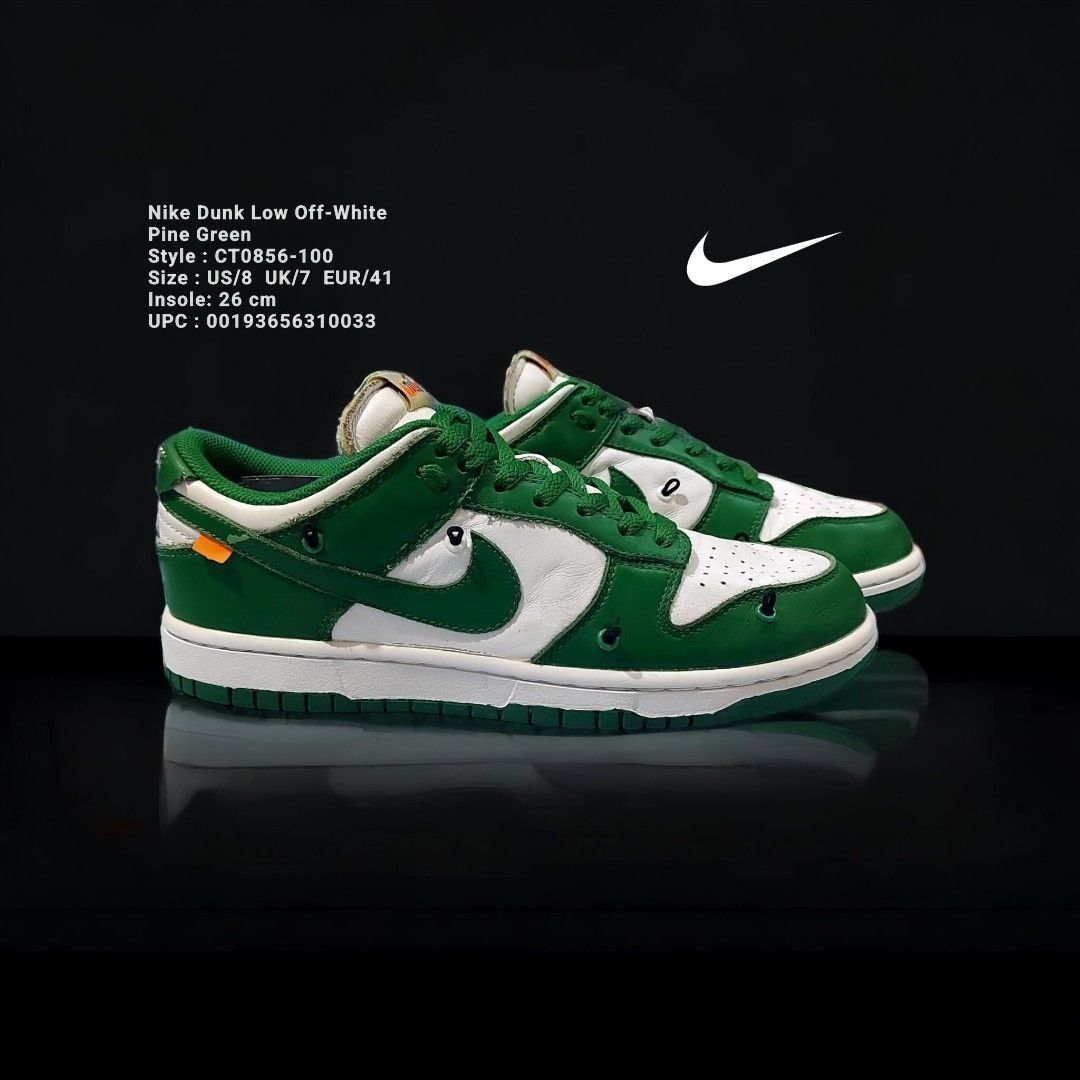 Sepatu Nike Dunk Low CT0856-100 Off-White Pine Green Size 41