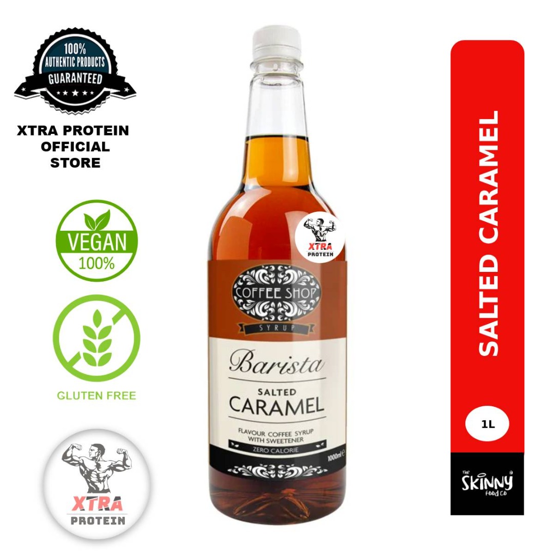 Skinny Coffee Shop Salted Caramel Coffee Syrup (1000ml) Zero Calorie