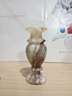 Small vintage marble / onyx stone vase Japan collectible display vase