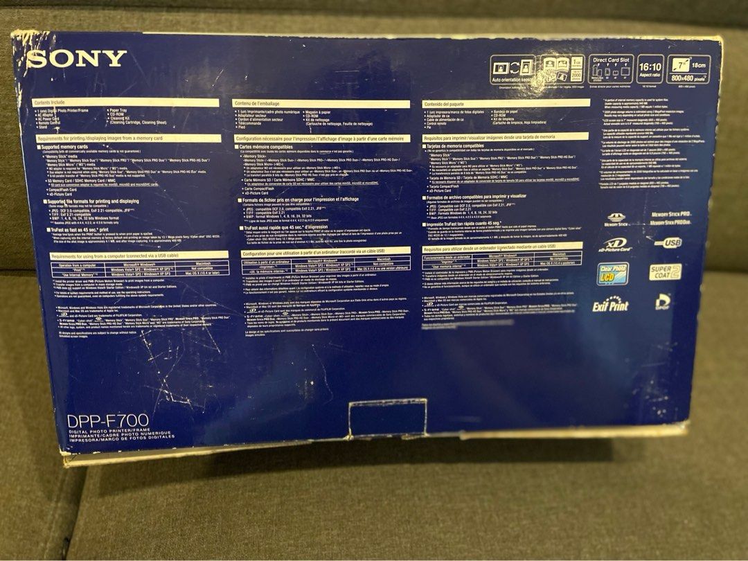 Sony DPPF700 Digital Photo Frame/Printer + Colour Print Pack, TV