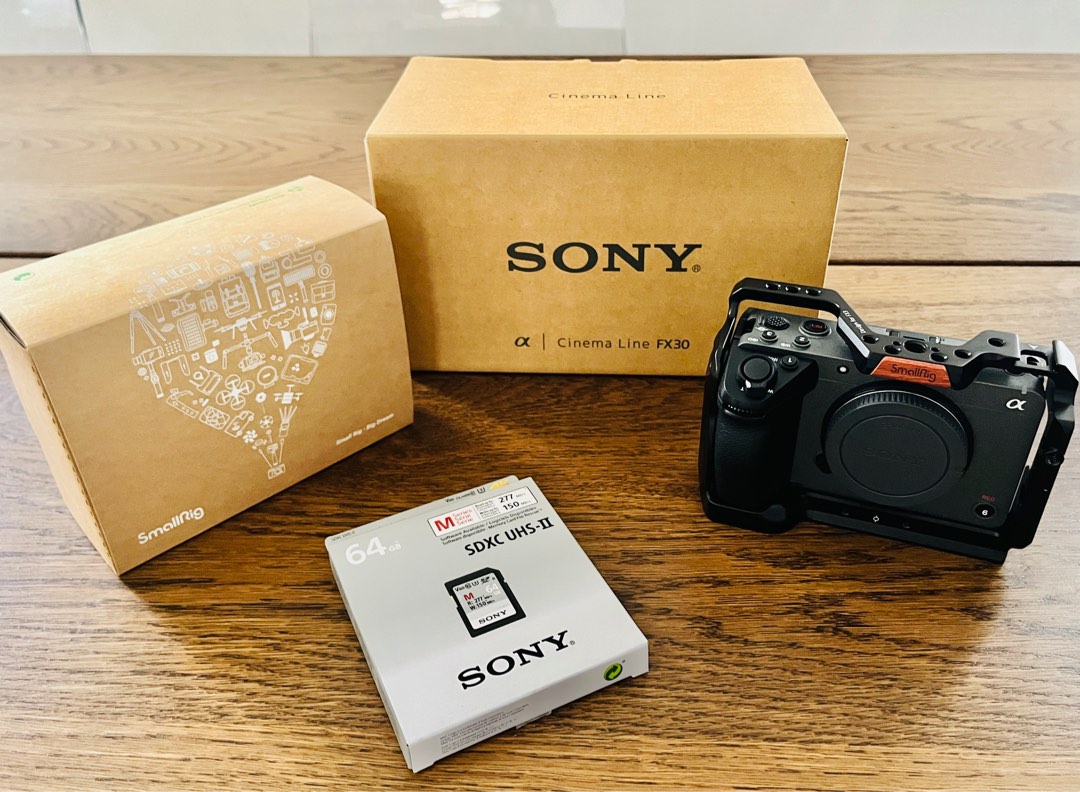 Sony FX30 with SmallRig Cage and 64GB Memory Card, Photography, Cameras