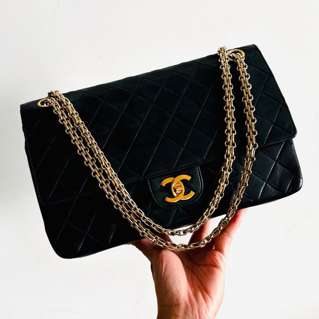 STEAL 😍 Chanel Black GHW CC Logo Medium Classic Double Flap DF Quilted  Lambskin Turnlock Vintage Mademoiselle Reissue Bijoux Chain Shoulder Sling Bag  Pre Series Authentic, Luxury, Bags & Wallets on Carousell