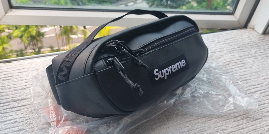 Supreme Leather Waist Bag ブラック se1201r - バッグ