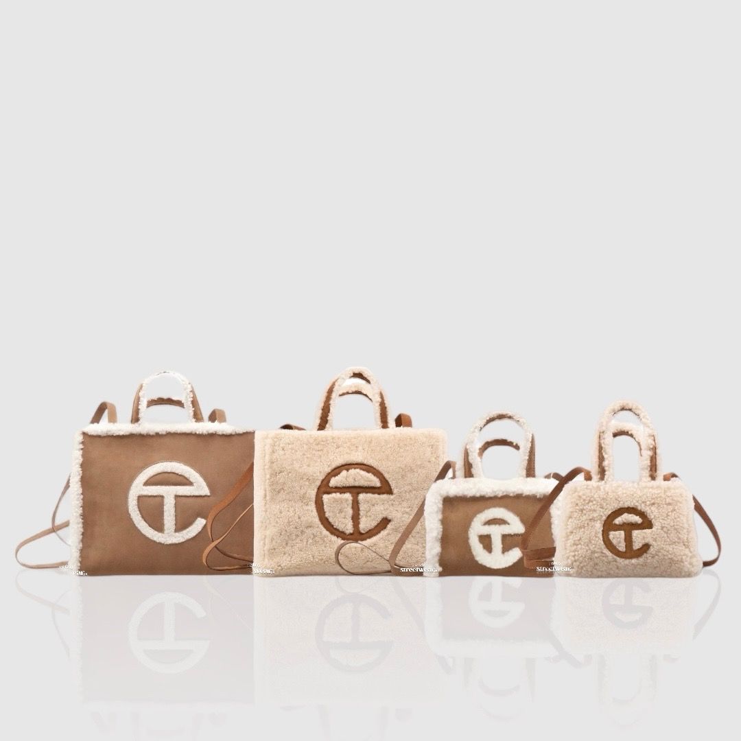 Telfar x Ugg Tote Bag (Preorder) (Category: Luxury Bags & Wallets) located in Manila. Submitted by designerarchives.ph (Listing ID 1267155606, Image 3). Description: Colors: Brown, White, Light Blue, Pink, Denim Blue Small - 12k Medium - 13 500 Actual photo of brown small is uploaded from previous transaction. Eta: 10-15 days 50% dp required Buyer will shoulder local sf Shipping: NCR - Grab/Lalamove Provincial - LBC.