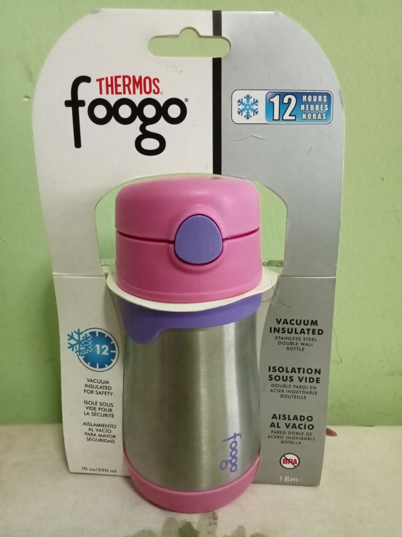 Thermos FOOGO Vacuum Insulated Stainless Steel 10-Ounce Straw Bottle