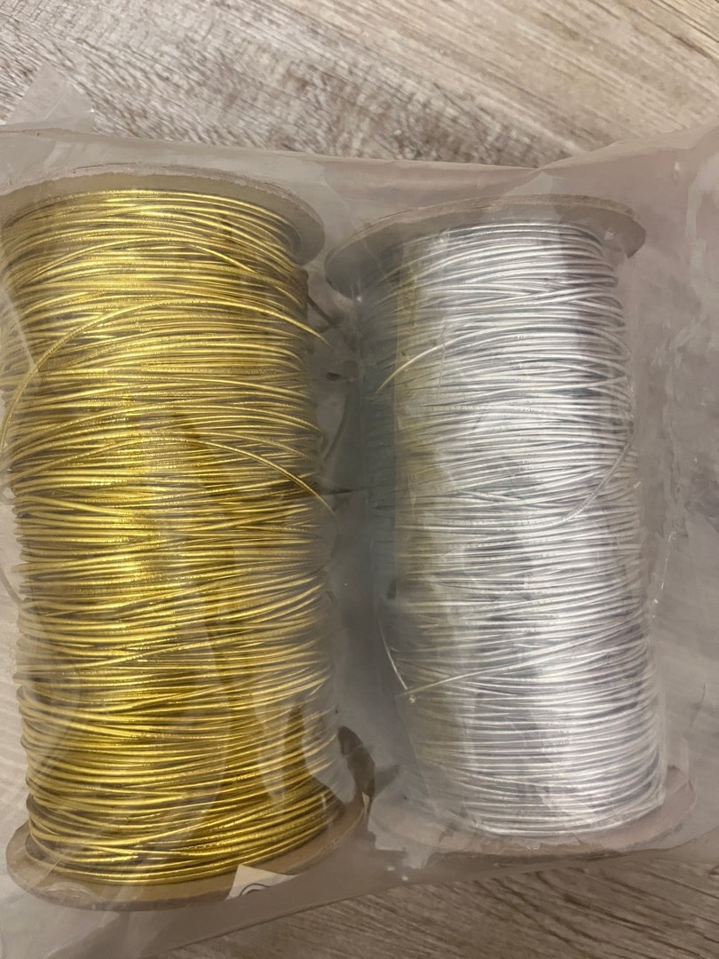 Thick Elastic Thread GOLD Silver, Hobbies & Toys, Stationery & Craft, Handmade Craft on Carousell