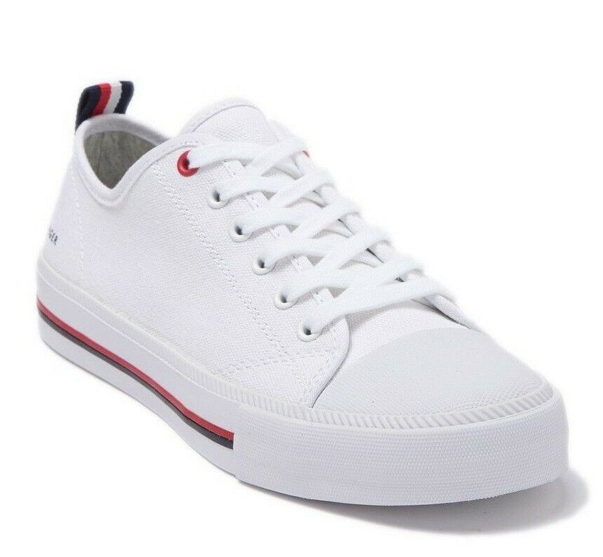 TOMMY HILFIGER TAYLA WOMEN'S WHITE LACE-UP CANVAS SNEAKERS SHOES 6.5 36 37  SALE, Women's Fashion, Footwear, Sneakers on Carousell