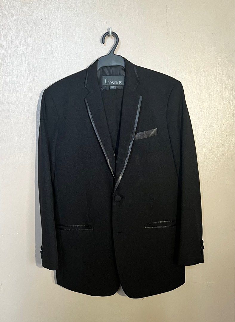 Tuxedo (3 piece set) (Category: Sets & Coordinates) located in Quezon City. Submitted by baripot (Listing ID 1267052339, Image 1). Description: • Onésimus • Black • Small • Preloved • In good condition • Complete buttons.