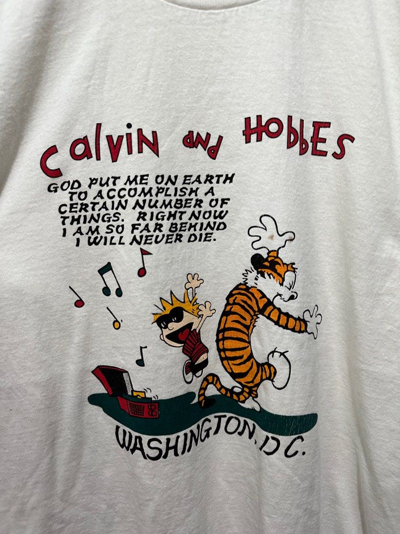 Vintage Calvin An Hobbes Shirt Mens Fashion Tops And Sets Tshirts And Polo Shirts On Carousell 6530