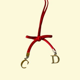 Vintage Christian Dior CD Monogram Bow Phone Strap Keychain