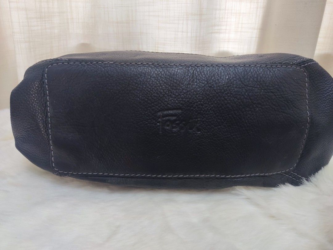 Vintage Fossil Black Leather Shoulder Bag 75082 Large Organizer Crossbody -  Etsy India