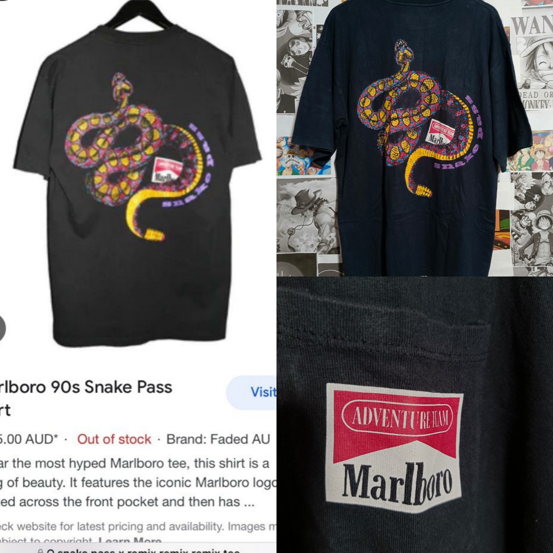 Vintage Marlboro 90's Snake Pass Shirt, Men's Fashion, Tops & Sets