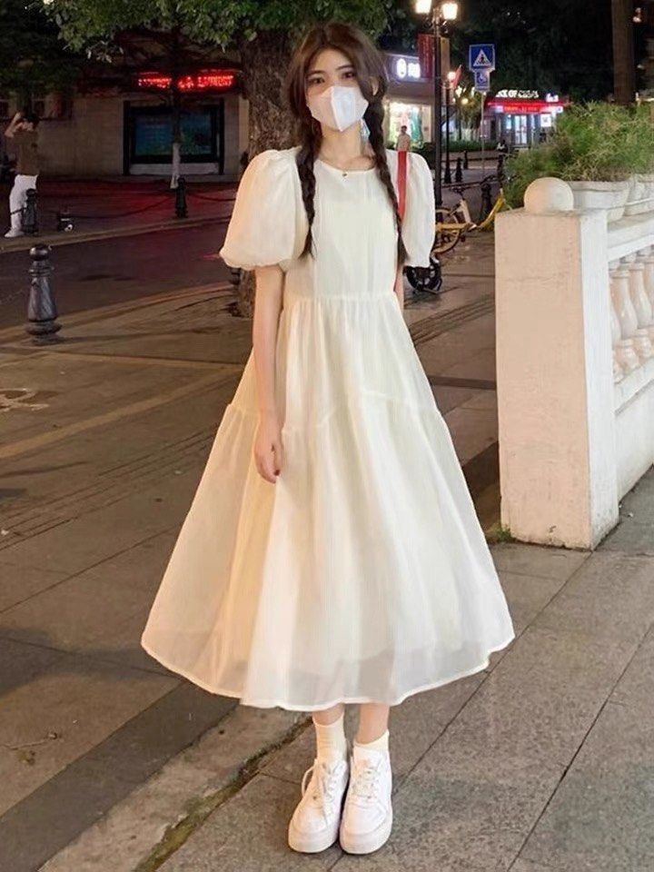 White long cheap frock dress
