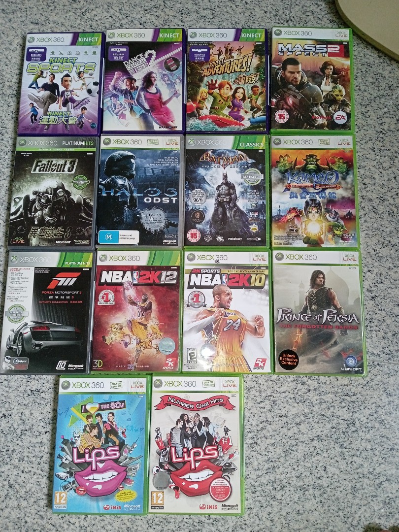 Xbox 360 Games- NBA2K, Forza motorsport, Batman, Halo ODST, Fallout 3,  Kinect games, etc