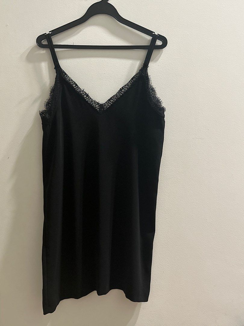 chinese dress ladies Simone Rocha Black Lace Trim Midi Dress