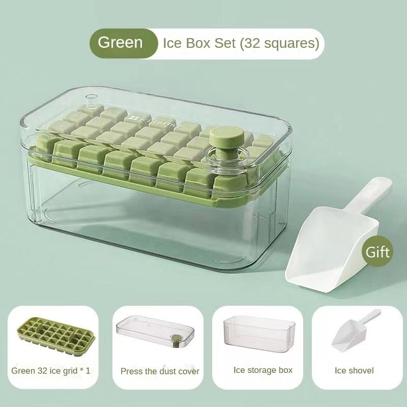 One-button Press Type Ice Mold Box, Kitchen 64 Grid Ice Cube Maker