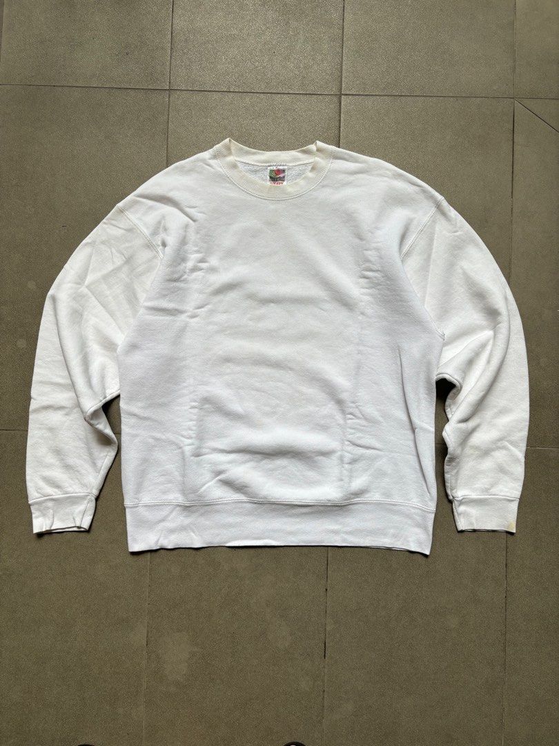 90s vintage Fruit of the look White blank Sweater