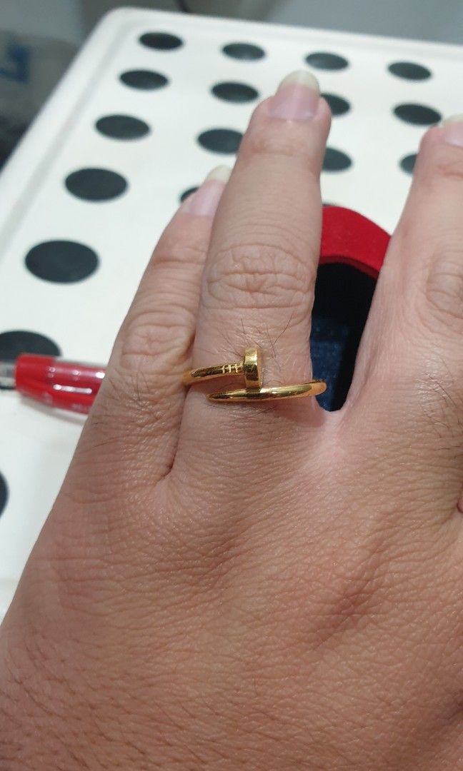 Gold nail ring design sales