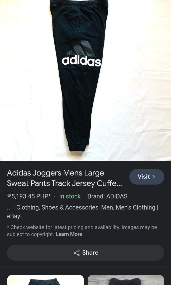 Adidas jogger pants size discount chart