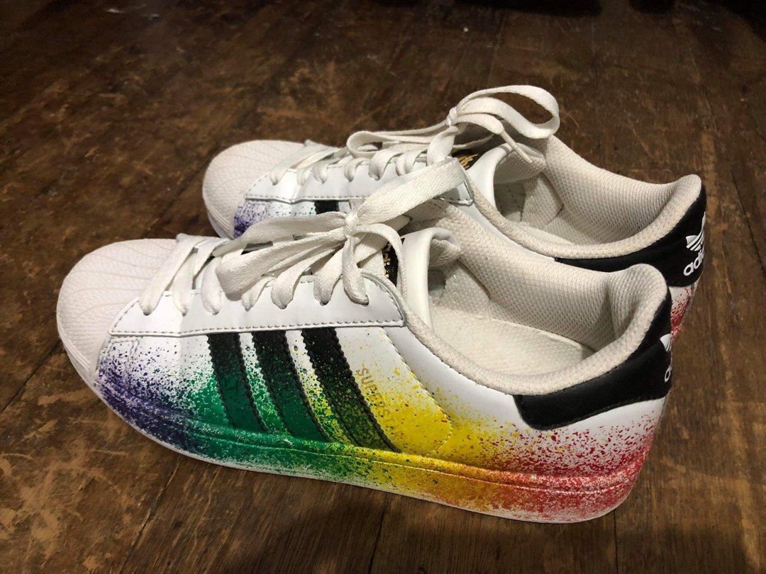adidas superstar rainbow splatter
