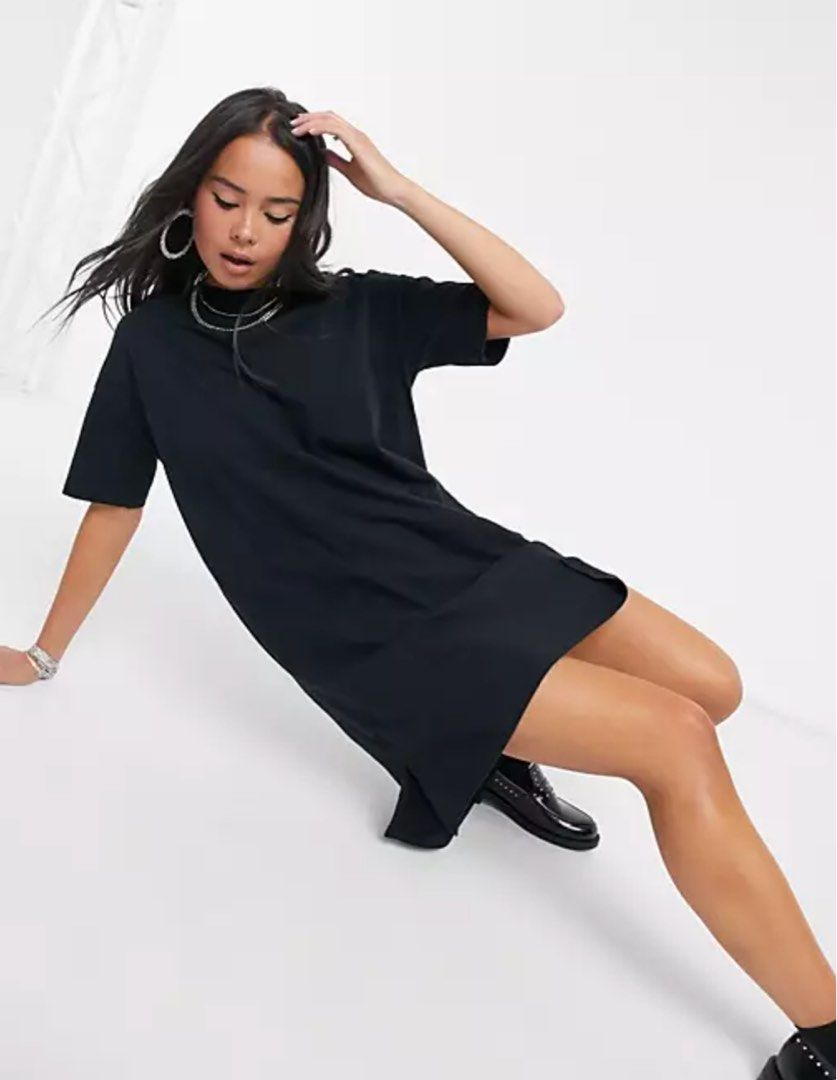 All saints cora tshirt dress in black Women s Fashion Dresses Sets Dresses on Carousell