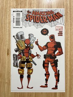 Amazing Spider-Man #611 (2010) in VF+/NM- Condition.  Skottie Young Deadpool Variant Cover!