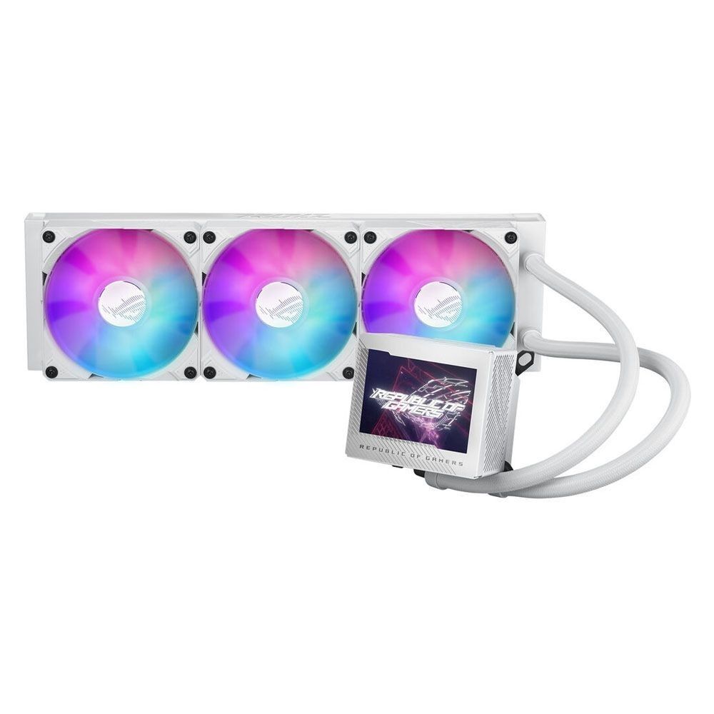 ASUS ROG RYUJIN III 360 ARGB WHITE LIQUID AIO CPU COOLER (Category: Computer Parts) located in San Juan City. Submitted by blueswitchpc (Listing ID 1267239763, Image 2). Description: NEW STOCKS AVAILABLE📣📣 ASUS ROG RYUJIN III 360 ARGB WHITE LIQUID AIO CPU COOLER. COOLER THAN COOL Go cooler than cool with the Ryujin III White Edition. Its pristine frame houses an expansive 3.5-inch LCD screen that displays live system stats, animated GIFs, or ev