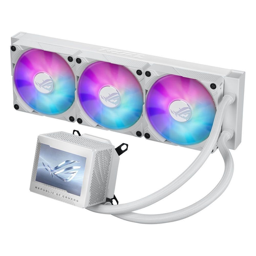 ASUS ROG RYUJIN III 360 ARGB WHITE LIQUID AIO CPU COOLER (Category: Computer Parts) located in San Juan City. Submitted by blueswitchpc (Listing ID 1267239763, Image 3). Description: NEW STOCKS AVAILABLE📣📣 ASUS ROG RYUJIN III 360 ARGB WHITE LIQUID AIO CPU COOLER. COOLER THAN COOL Go cooler than cool with the Ryujin III White Edition. Its pristine frame houses an expansive 3.5-inch LCD screen that displays live system stats, animated GIFs, or ev