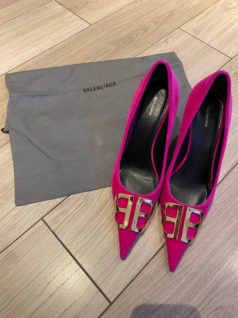 Balenciaga bb sale velvet pumps