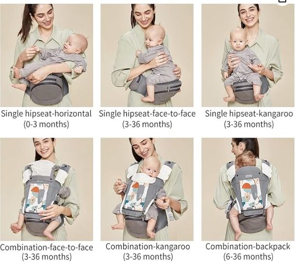 Bebamour Baby Carrier 3 36 Months 6 in 1 Baby Carrier Hip Seat