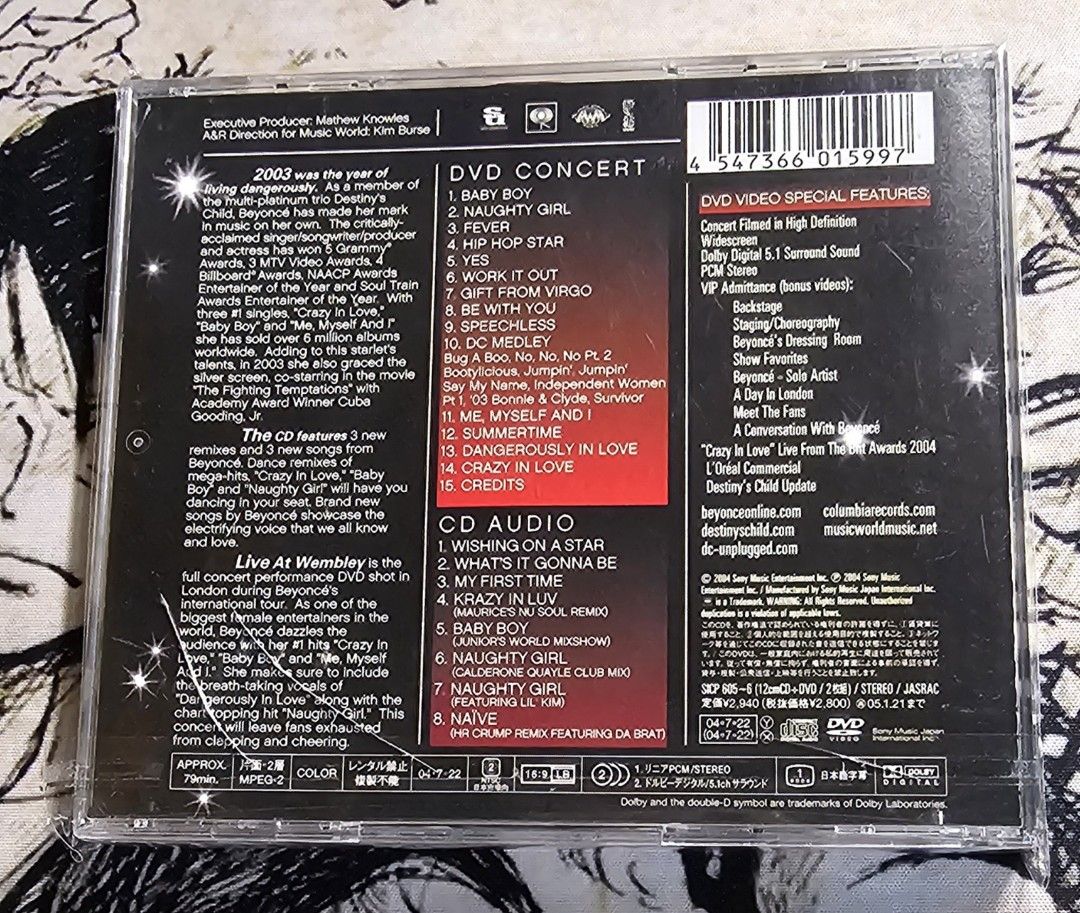 Beyonce - Live at Wembly - CD + DVD - Made in Japan - Mint, Hobbies ...