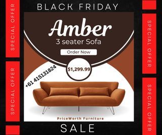 BLACK FRIDAY SALE!! 3 SEATER BROWN SOFA - OWN YOURS NOW!!