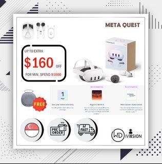 [CYBER MONDAY SALE] Meta Quest 3 - 128 / 512 GB ( Regular Strap , Elite Strap and Elite Strap with Battery )