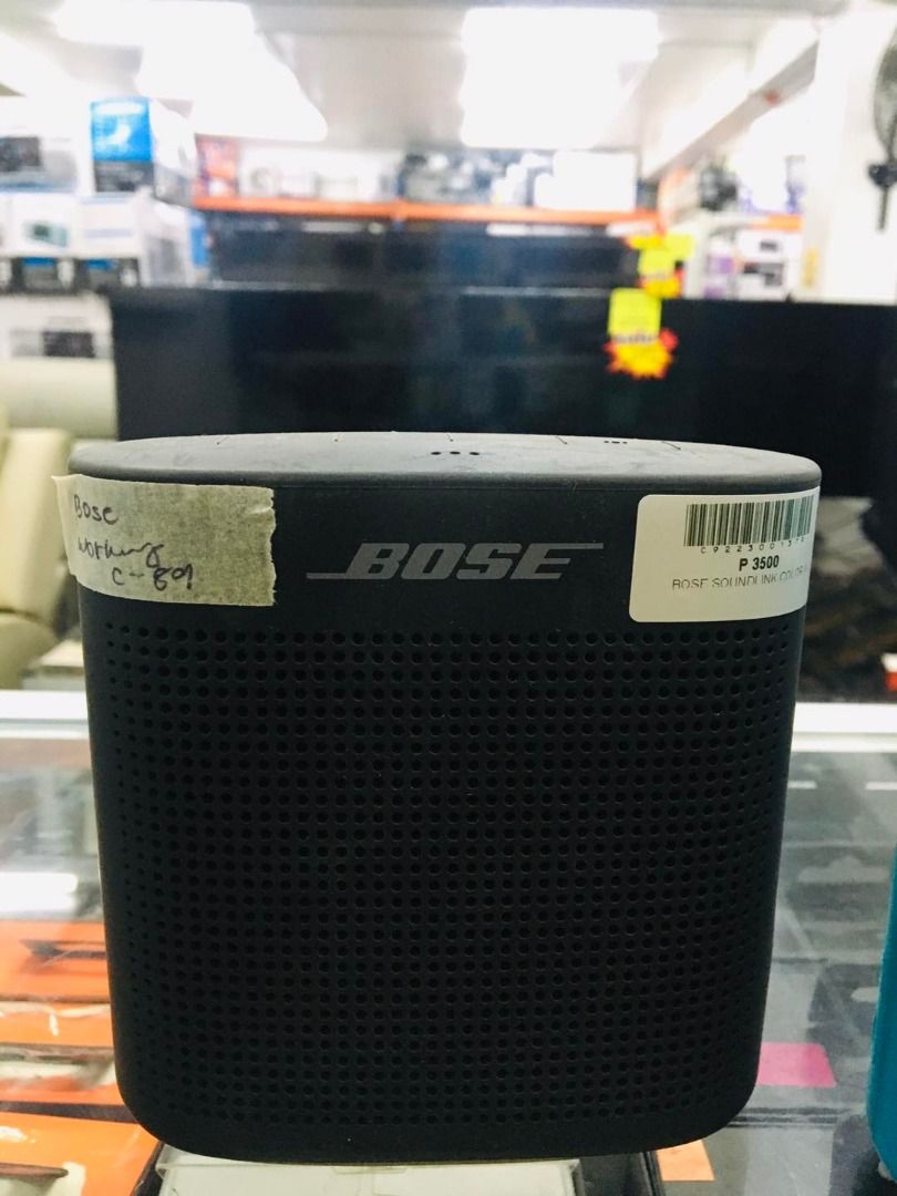 Bose Soundlink Color II Speaker (Category: Soundbars, Speakers & Amplifiers) located in Muntinlupa City. Submitted by aussie.surplustore (Listing ID 1267198419, Image 3). Description: Bose Soundlink Color II Speaker Surplus from Australia YES to Shopee Check out SHIP via lalamove PICK UP We are available online and thru our physical store located at: 👉RMT Muntinlupa For more info direct message or call me: ➡️Salestaff: Janine ➡️Number: 094809853