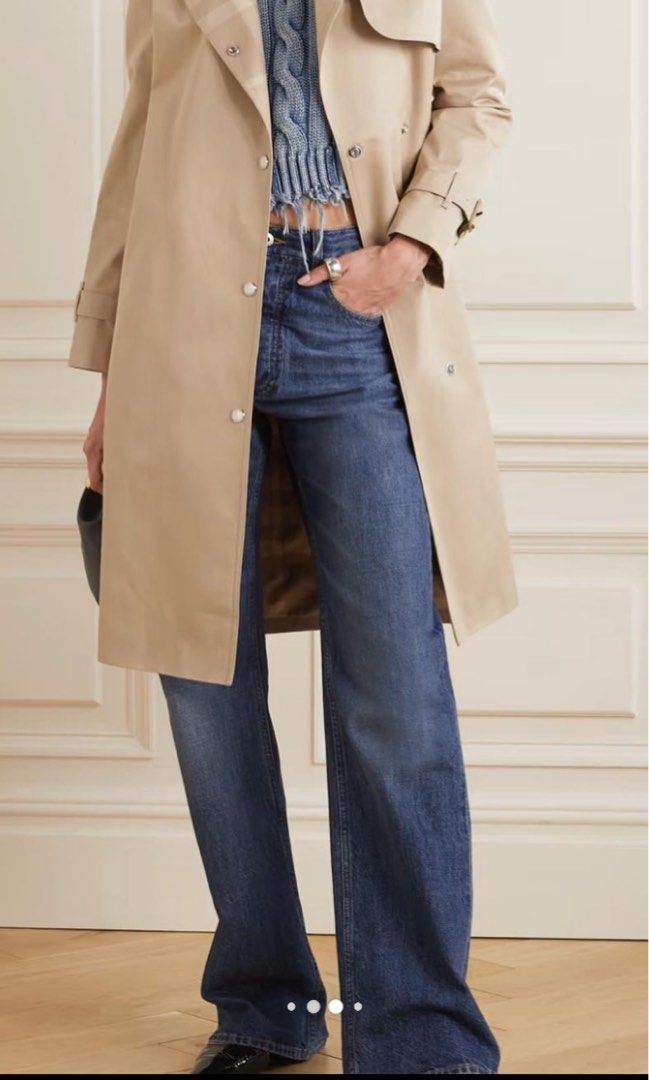 Check lined trench coat hot sale