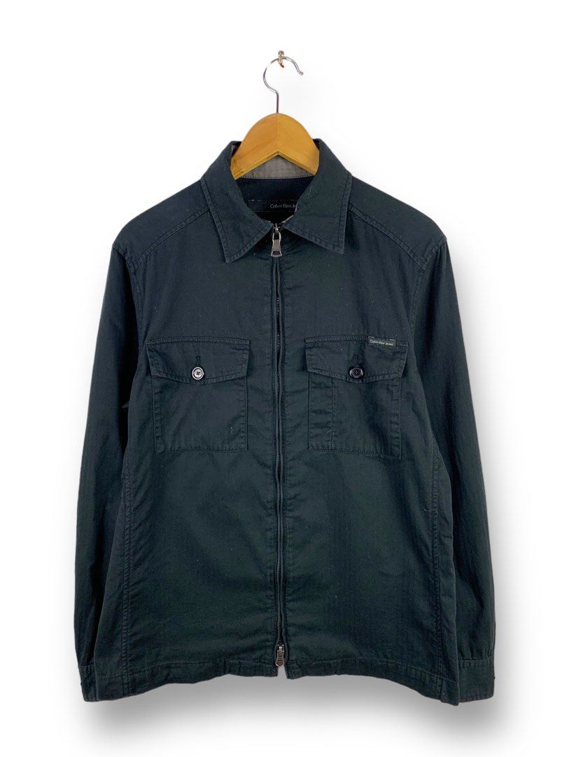 Calvin klein double zipper coat deals