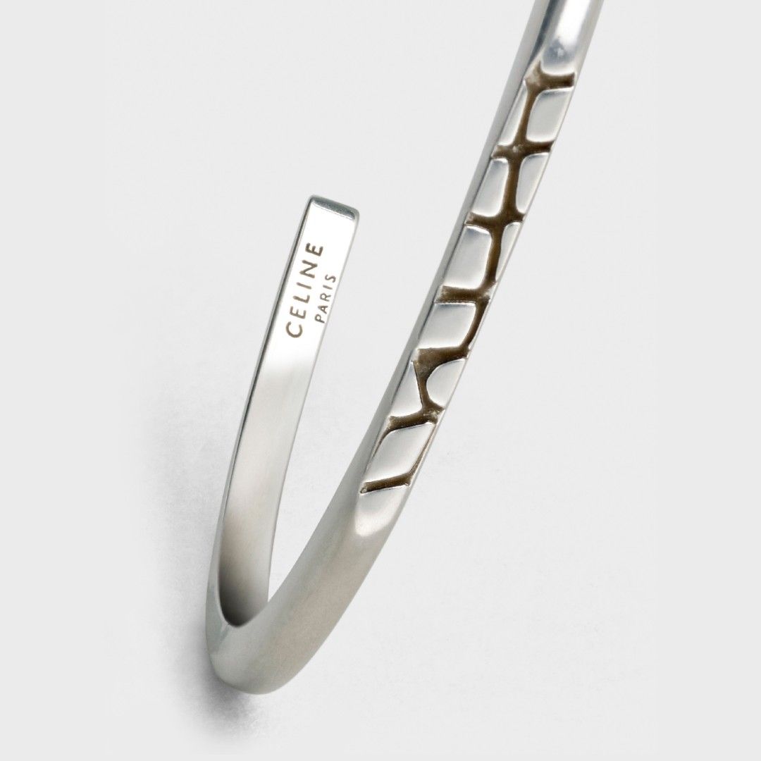 CELINE ANIMALS FLAT BRACELET IN BRASS WITH VINTAGE RHODIUM