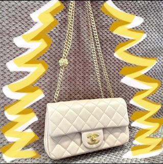 Chanel 23S Mini Square camellia crush, Luxury, Bags & Wallets on